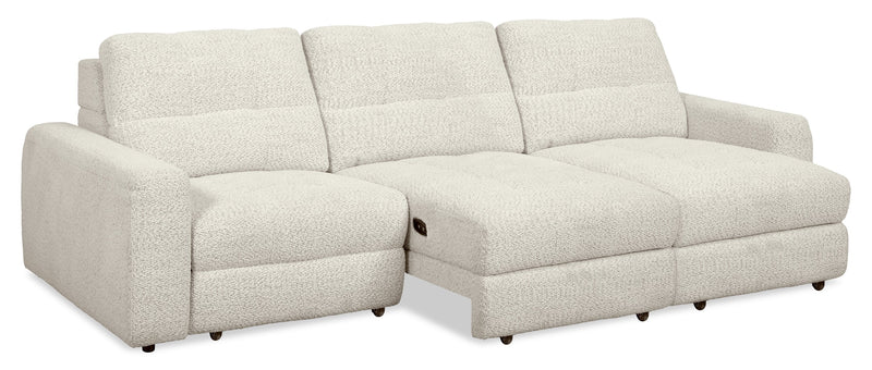 Scott Living Elevate Modular 115\" Chenille Fabric Sofa with Power Sliding - Beige 