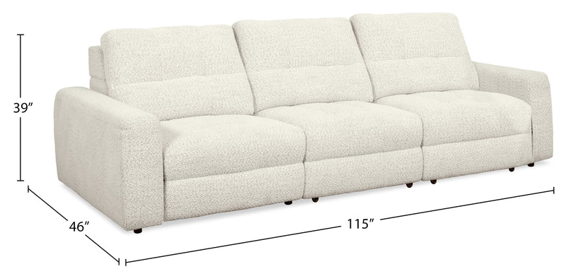 Scott Living Elevate Modular 115\" Chenille Fabric Sofa with Power Sliding - Beige 