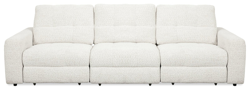 Scott Living Elevate Modular 115\" Chenille Fabric Sofa with Power Sliding - Beige 
