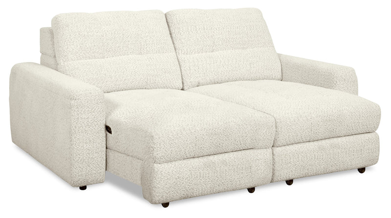 Scott Living Elevate Modular 82\" Chenille Fabric Loveseat with Power Sliding - Beige 