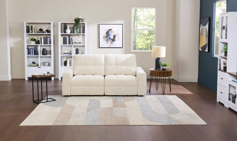 Scott Living Elevate Modular 82\" Chenille Fabric Loveseat with Power Sliding - Beige 