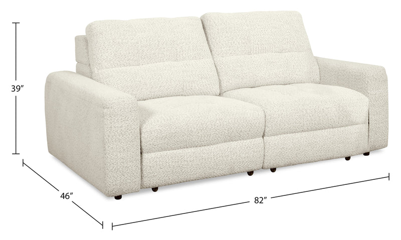Scott Living Elevate Modular 82\" Chenille Fabric Loveseat with Power Sliding - Beige 