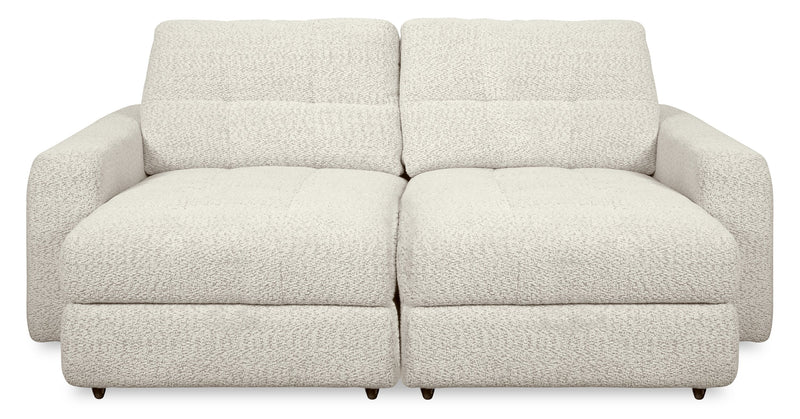 Scott Living Elevate Modular 82\" Chenille Fabric Loveseat with Power Sliding - Beige 