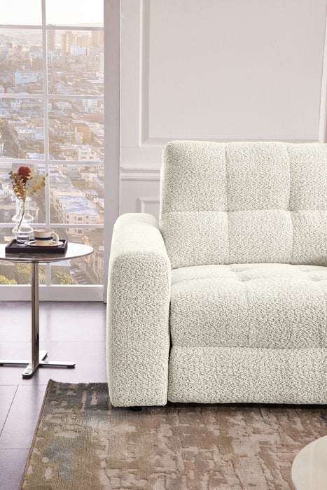 Scott Living Elevate Modular 82\" Chenille Fabric Loveseat with Power Sliding - Beige 