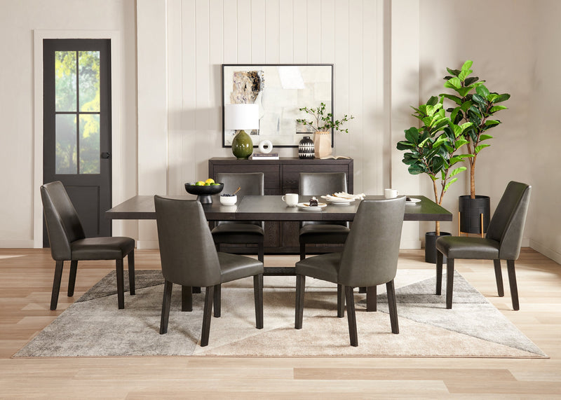 Emery Vegan Leather Dining Chair - Brown