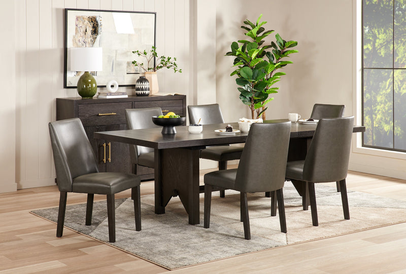 Emery Vegan Leather Dining Chair - Brown