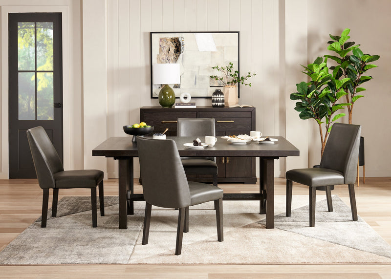 Emery Vegan Leather Dining Chair - Brown