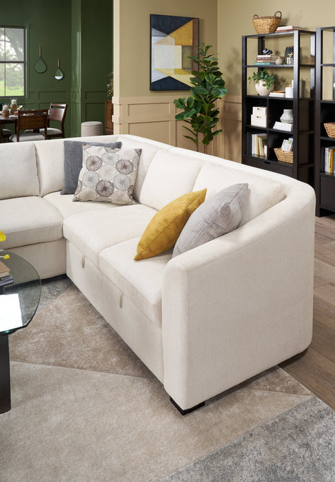 Envy 3-Piece Chenille Fabric Sectional - Almond Beige
