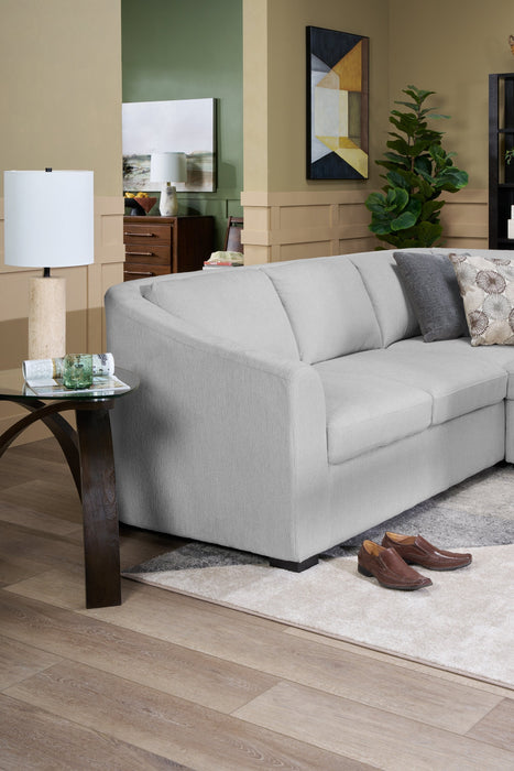 Envy 3-Piece Chenille Fabric Sectional - Fog Grey