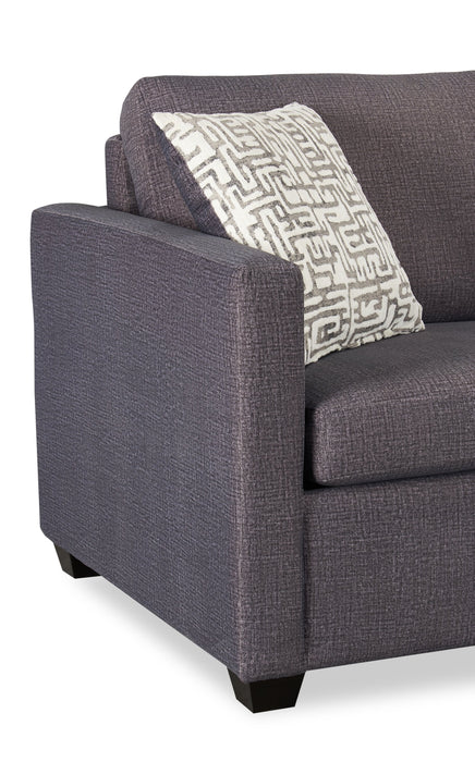 Dynasty Everlee 76.5\" Grey Microsuede Queen-Size Sofa Bed with Memory Foam and Two Accent Pillows