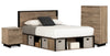 Everley Platform Bed 5pc Set with Panel Headboard, Chest & Nightstand, Two-Tone - Full Size 