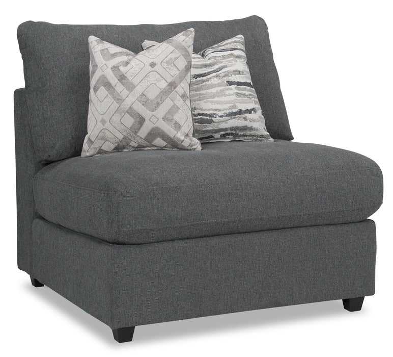 Scott Living Evolve Modular 5-Piece Linen-Look Fabric Sectional with Feather Down Cushions - Charcoal Grey 