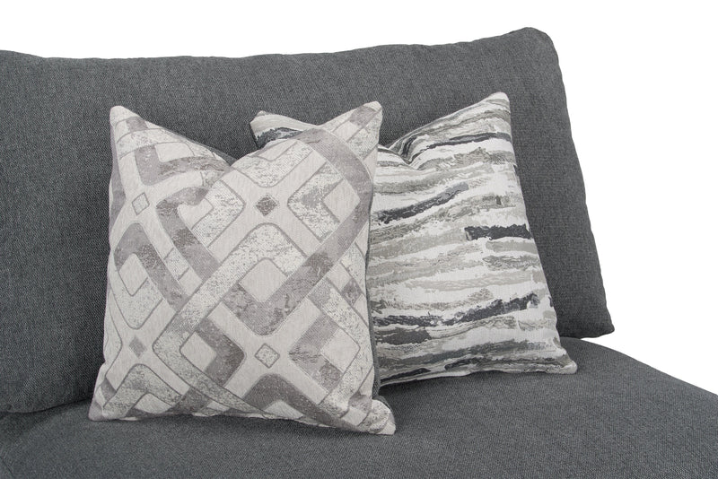 Scott Living Evolve Modular 5-Piece Linen-Look Fabric Sectional with Feather Down Cushions - Charcoal Grey 