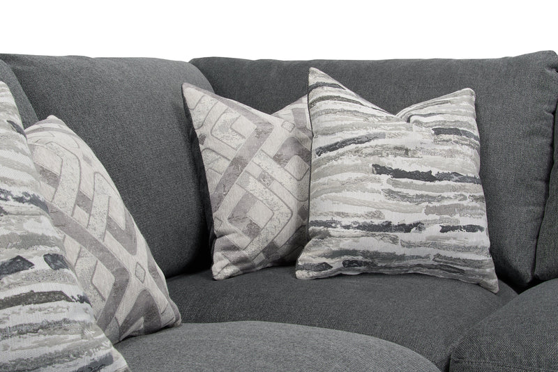 Scott Living Evolve Modular 5-Piece Linen-Look Fabric Sectional with Feather Down Cushions - Charcoal Grey 
