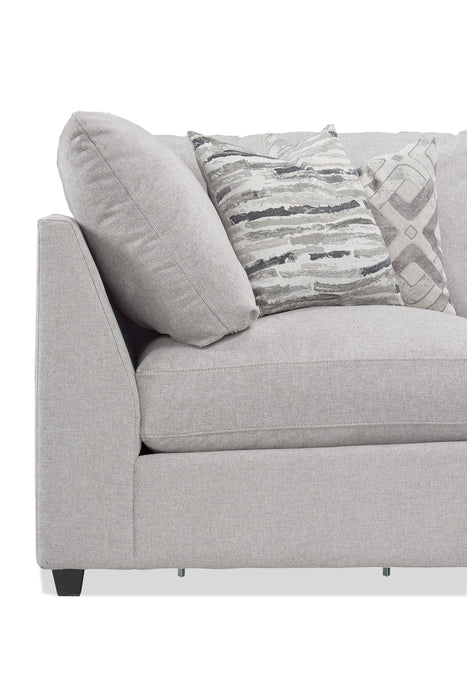 Scott Living Evolve Modular 5-Piece Linen-Look Fabric Sectional with Feather Down Cushions - Grey 