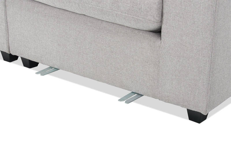Scott Living Evolve Modular 5-Piece Linen-Look Fabric Sectional with Feather Down Cushions - Grey 