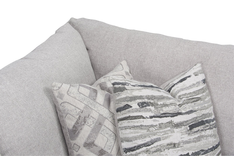 Scott Living Evolve Modular 5-Piece Linen-Look Fabric Sectional with Feather Down Cushions - Grey 