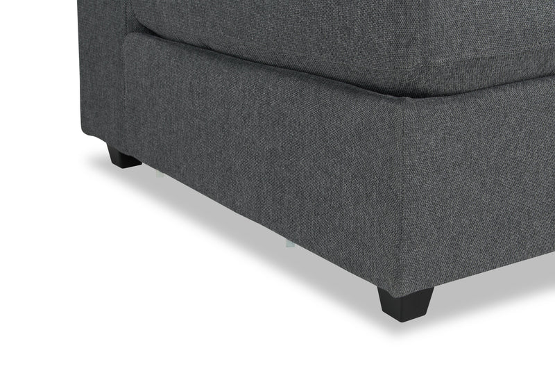 Scott Living Evolve Modular 39.5\" Linen-Look Fabric Armless Chair with Feather Down Cushions - Charcoal Grey 