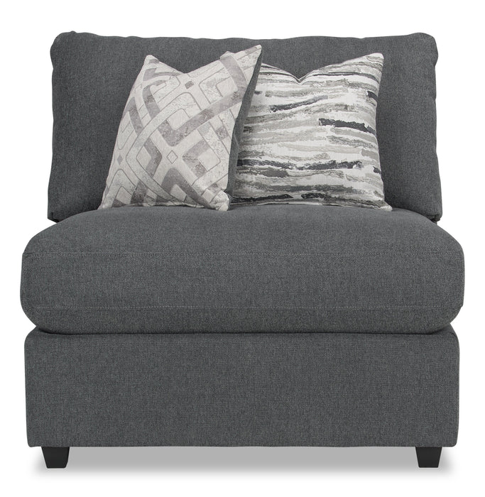 Scott Living Evolve Modular 39.5\" Linen-Look Fabric Armless Chair with Feather Down Cushions - Charcoal Grey 