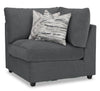 Scott Living Evolve Modular 39.5\" Linen-Look Fabric Corner Chair with Feather Down Cushions - Charcoal Grey 