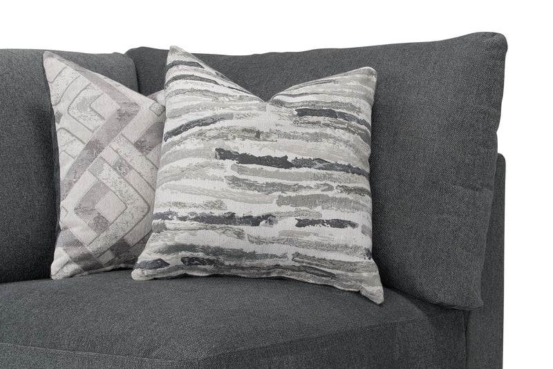 Scott Living Evolve Modular 39.5\" Linen-Look Fabric Corner Chair with Feather Down Cushions - Charcoal Grey 