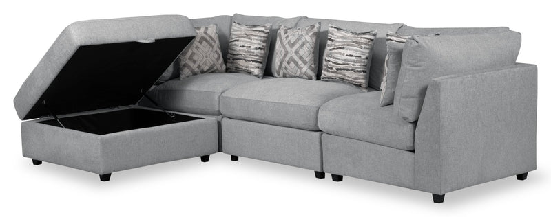 Evolve Sectional with Ottoman - Grey