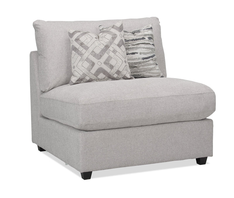 Scott Living Evolve Modular 5-Piece Linen-Look Fabric Sectional with Feather Down Cushions - Grey 