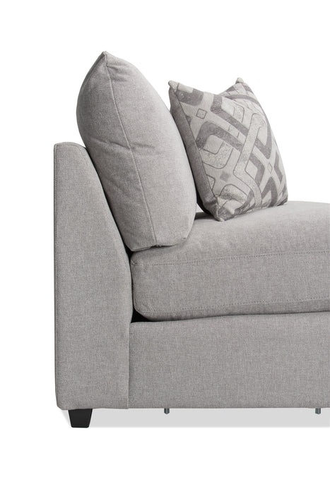 Scott Living Evolve Modular 39.5\" Linen-Look Fabric Armless Chair with Feather Down Cushions - Grey 