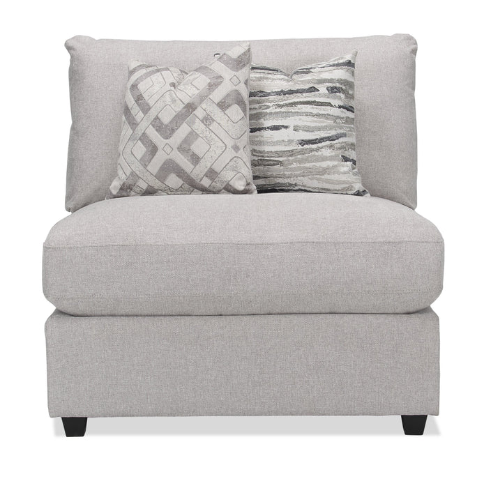 Scott Living Evolve Modular 39.5\" Linen-Look Fabric Armless Chair with Feather Down Cushions - Grey 