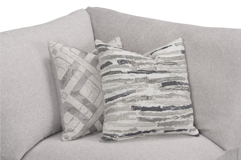 Scott Living Evolve Modular 39.5\" Linen-Look Fabric Corner Chair with Feather Down Cushions - Grey 