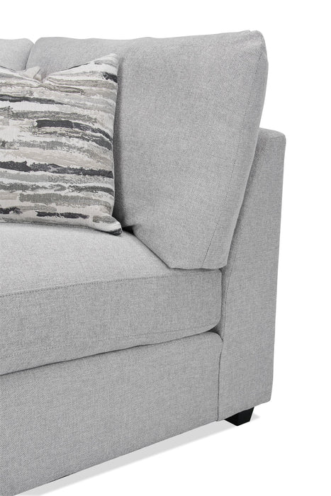 Scott Living Evolve Modular 39.5\" Linen-Look Fabric Corner Chair with Feather Down Cushions - Grey 