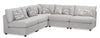 Scott Living Evolve Modular 5-Piece Linen-Look Fabric Armless Sectional with Feather Down Cushions - Grey 