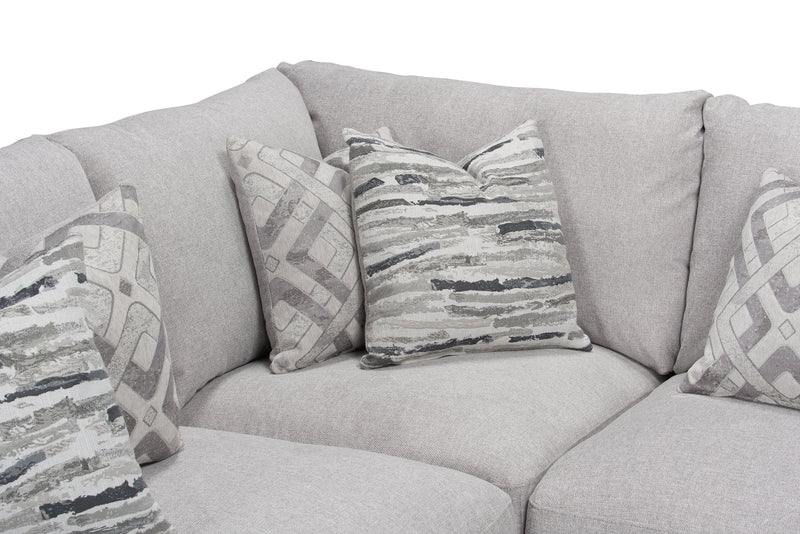 Scott Living Evolve Modular 5-Piece Linen-Look Fabric Armless Sectional with Feather Down Cushions - Grey 