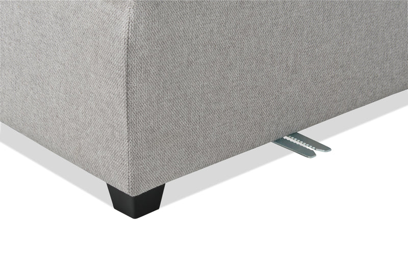 Scott Living Evolve Modular 5-Piece Linen-Look Fabric Armless Sectional with Feather Down Cushions - Grey 