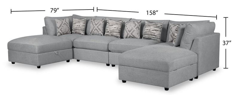 Evolve 6-Piece Sectional - Grey