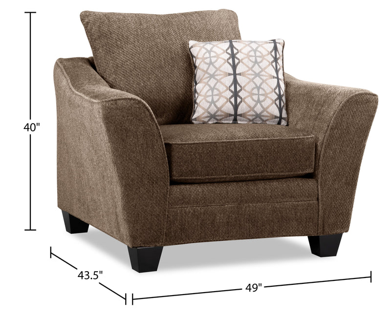 Febe Chenille Chair - Brown