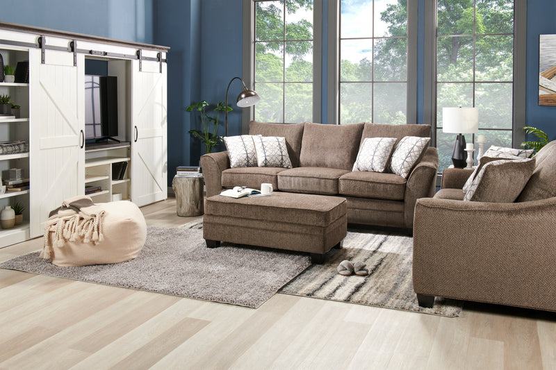 Febe Chenille Loveseat - Brown