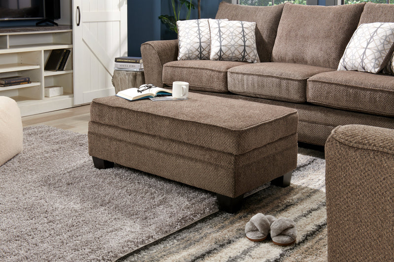 Febe Chenille Ottoman - Brown