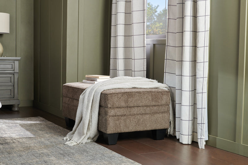 Febe Chenille Ottoman - Brown