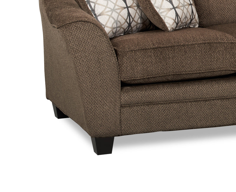 Febe Chenille Condo Sofa - Brown