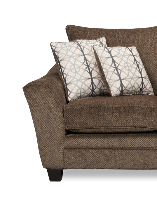 Febe Chenille Condo Sofa - Brown