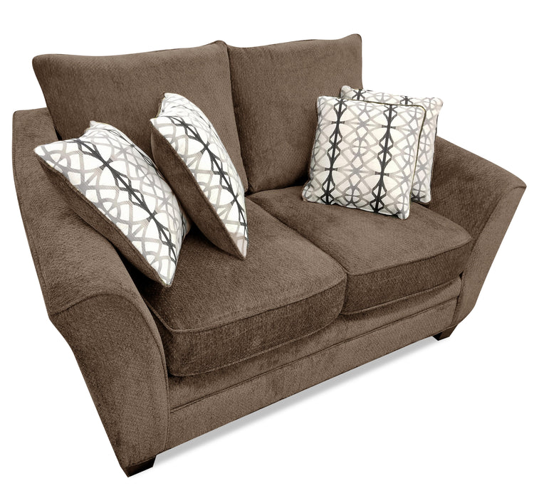 Febe Chenille Loveseat - Brown