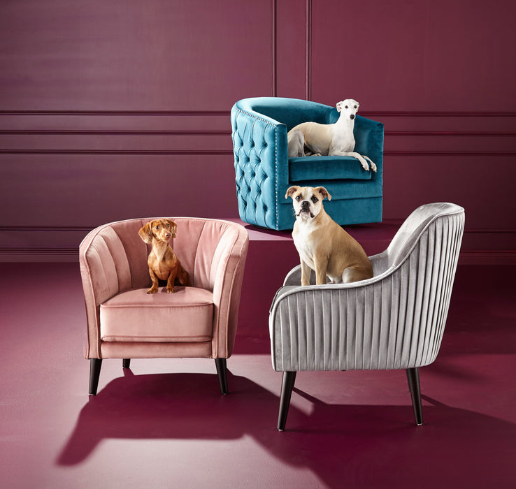 Brinley Velvet Accent Chair - Pink
