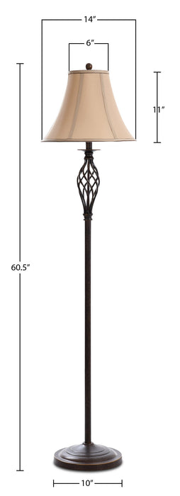 Fiona 3-Piece Floor and Two Table Lamps Set