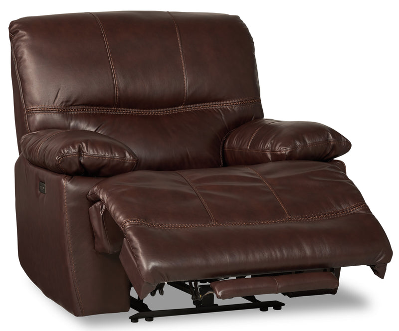 Franco 42.5\" Genuine Leather Zero Gravity Power Reclining Chair with USB Port - Brown 