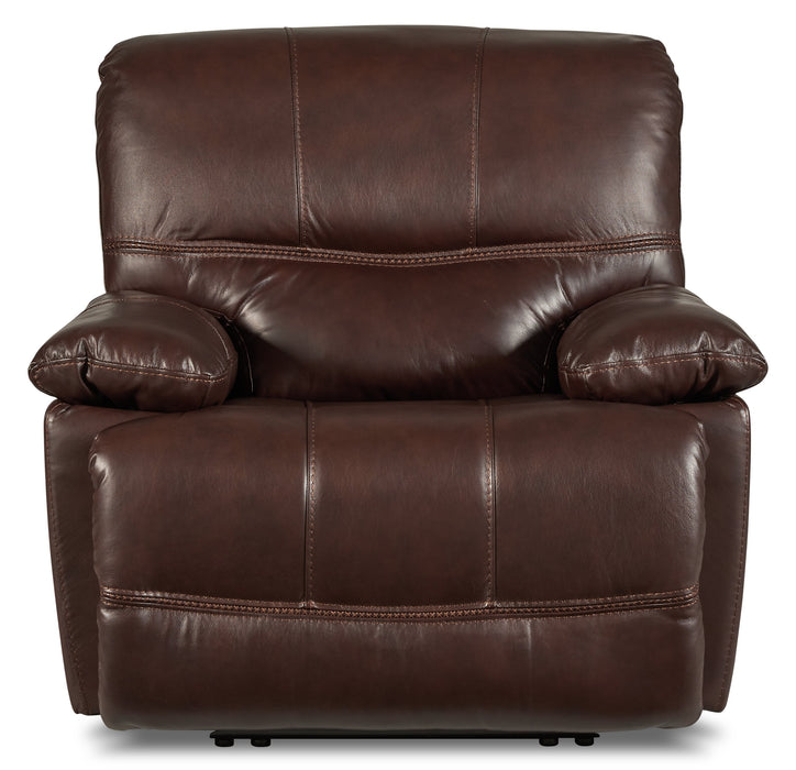 Franco 42.5\" Genuine Leather Zero Gravity Power Reclining Chair with USB Port - Brown 