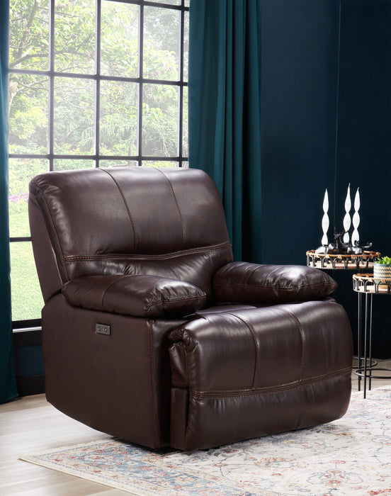 Franco 42.5\" Genuine Leather Zero Gravity Power Reclining Chair with USB Port - Brown 