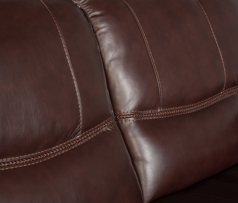 Franco 89\" Genuine Leather Zero Gravity Power Reclining Sofa with USB Ports - Brown 
