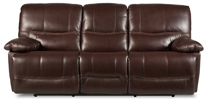 Franco 89\" Genuine Leather Zero Gravity Power Reclining Sofa with USB Ports - Brown 