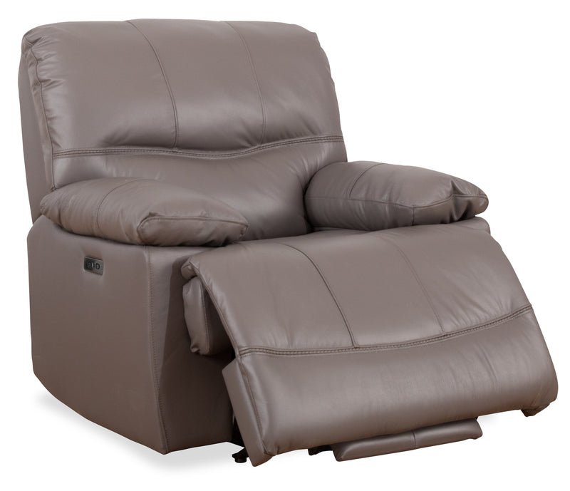 Franco 42.5\" Genuine Leather Zero Gravity Power Reclining Chair with USB Port - Grey 
